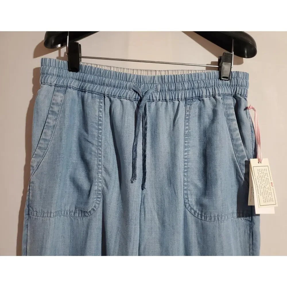 Vineyard Vines NWT Chambray Jogger Pants Girls Size XL Blue Pockets Drawstring